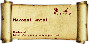 Marossi Antal névjegykártya